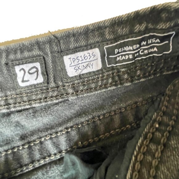 Miss Me Embellished Embroidered Wings Black Faded Skinny Jeans 29 x 31 - Picture 11 of 12